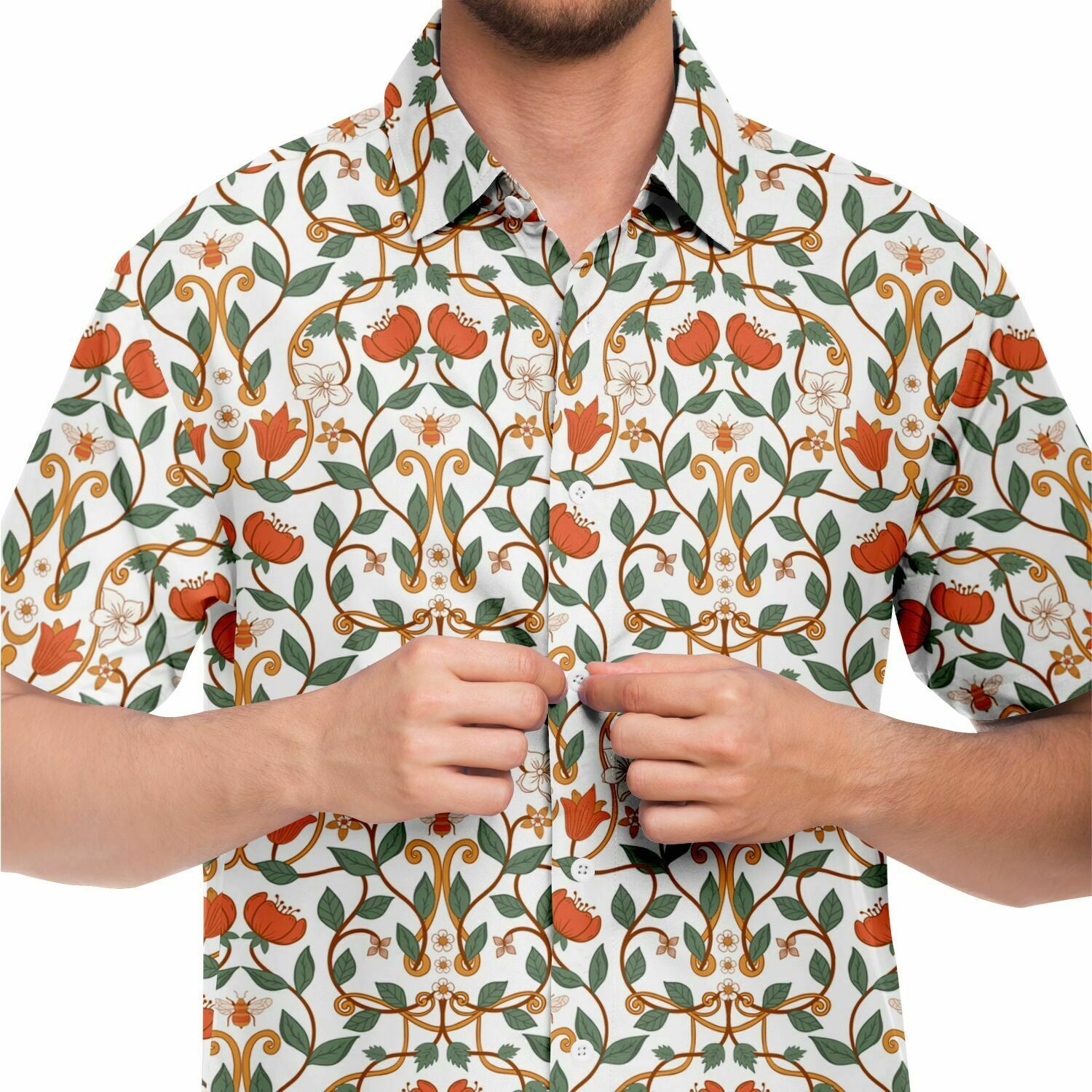 chemise à manches courtes avec motifs floraux