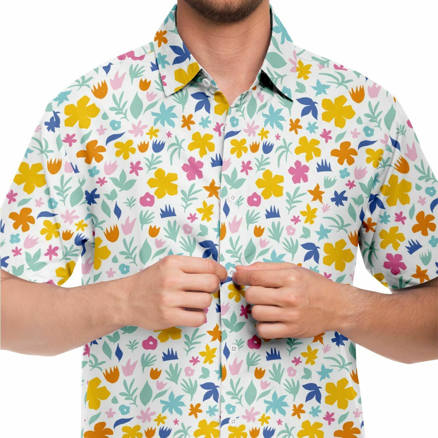 chemise printanière homme manches courtes
