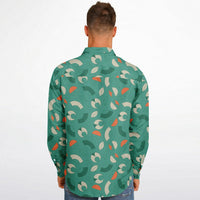 chemise à manches longues homme verte avec motifs