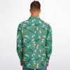 chemise à manches longues homme verte avec motifs