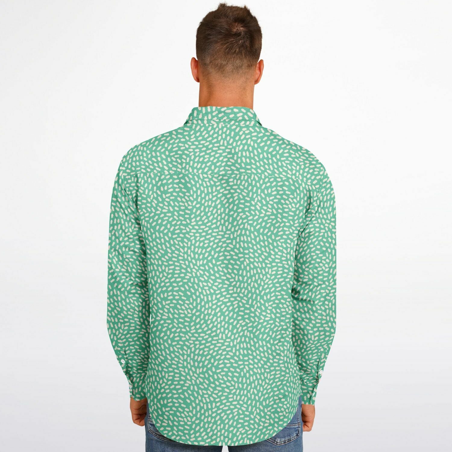 chemise tendance homme verte à motifs