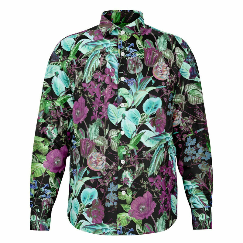 chemise tendance homme fleurs mauves