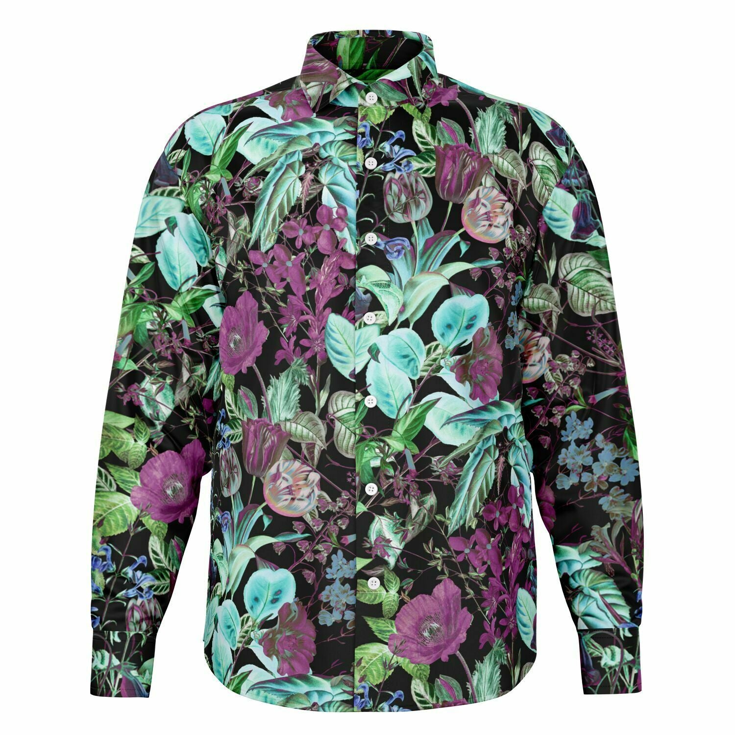 chemise tendance homme fleurs mauves