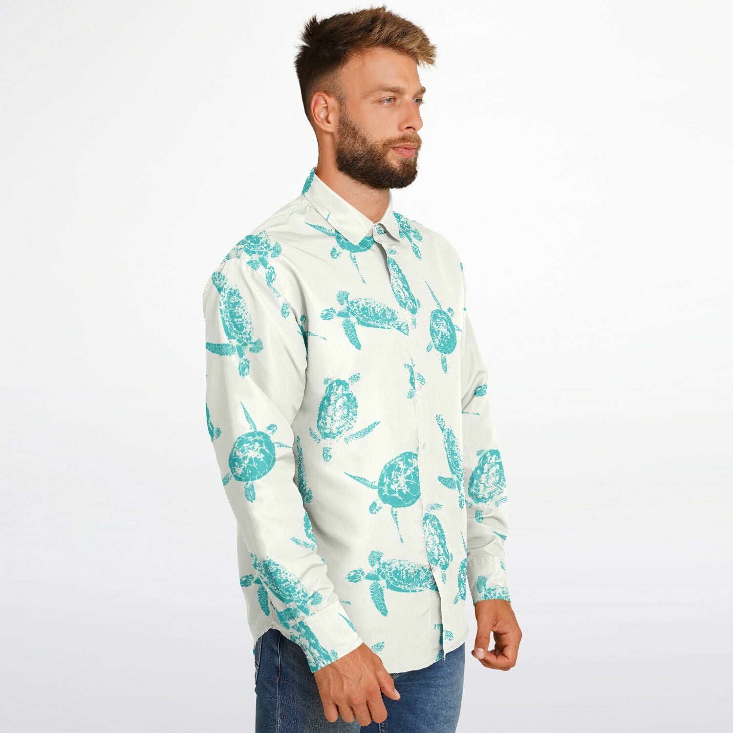 chemise élégante homme blanche à tortues