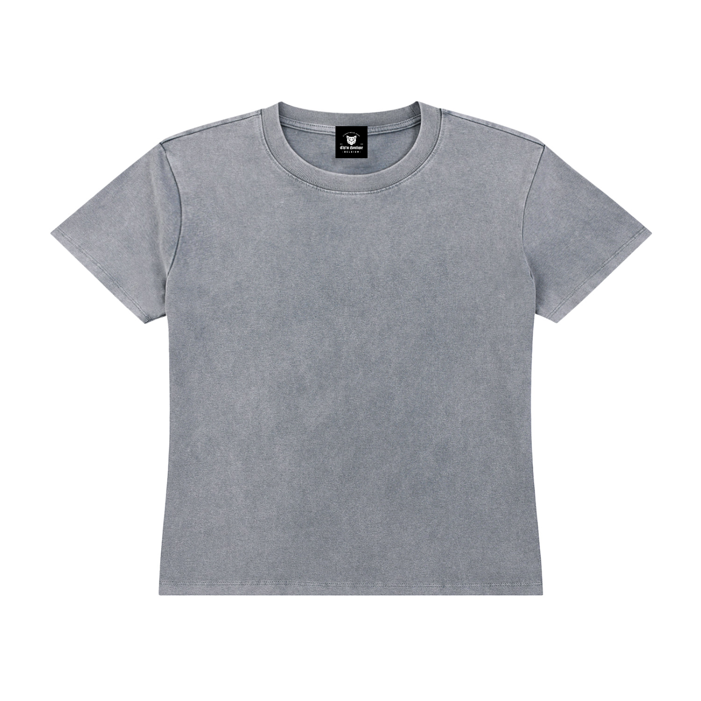 Packshot face du t-shirt délavé original gris délavé