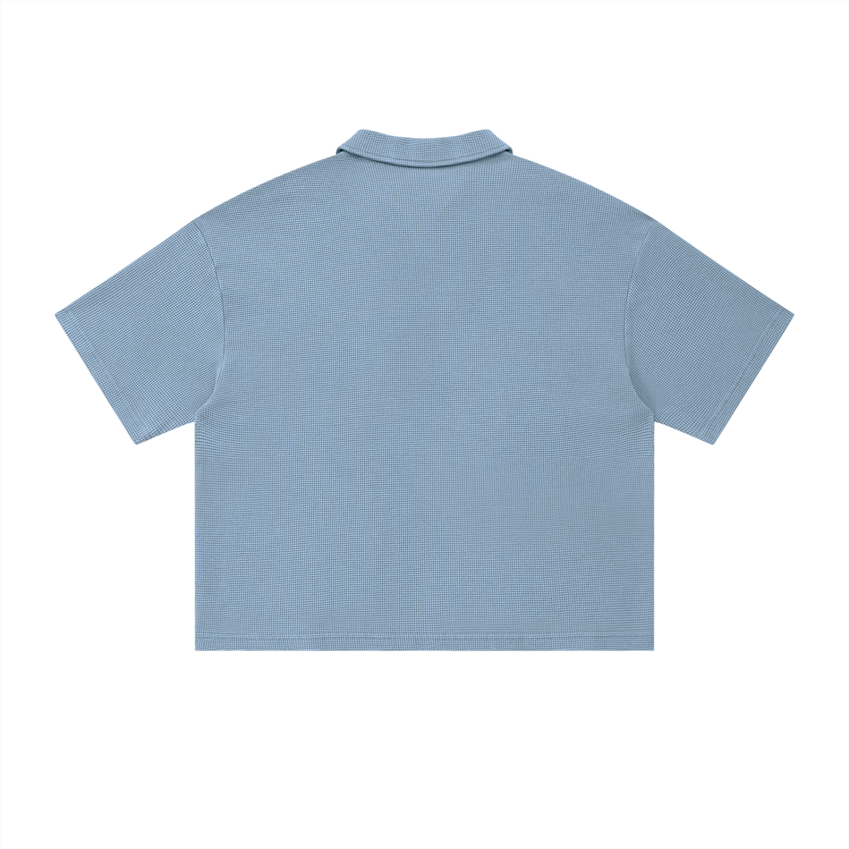 Polo Waffle Vintage Wash Noir — Streetwear Belge