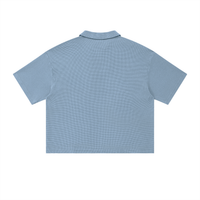 Polo Waffle Vintage Wash Noir — Streetwear Belge