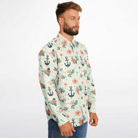 chemise à fleurs encre marine pour homme