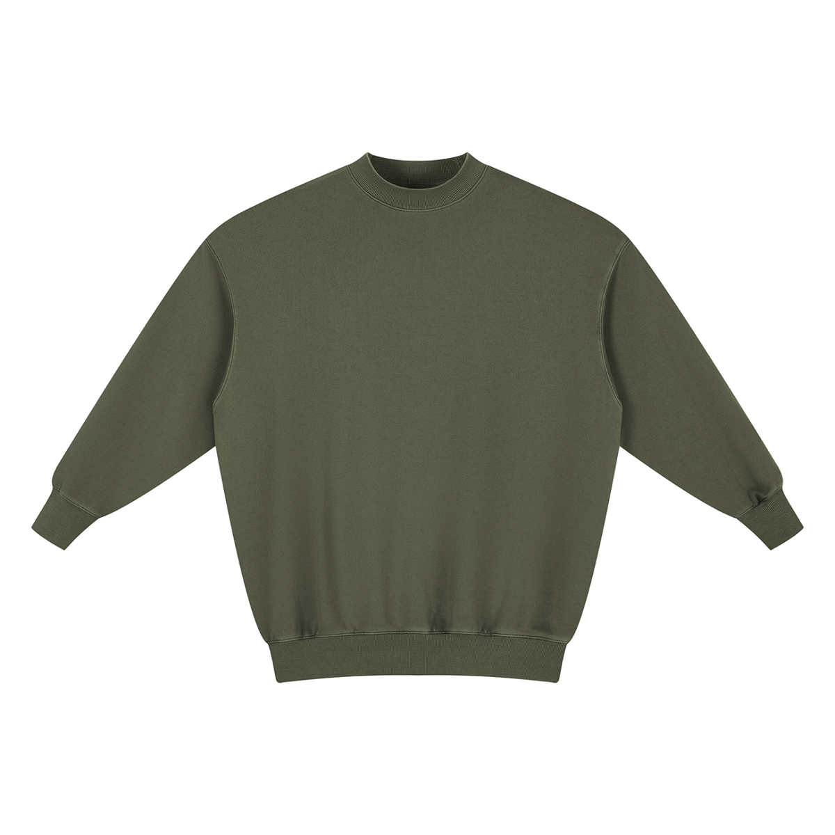 Robe sweat femme oversize kaki délavée, vue de face