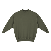 Robe sweat femme oversize kaki délavée, vue de face