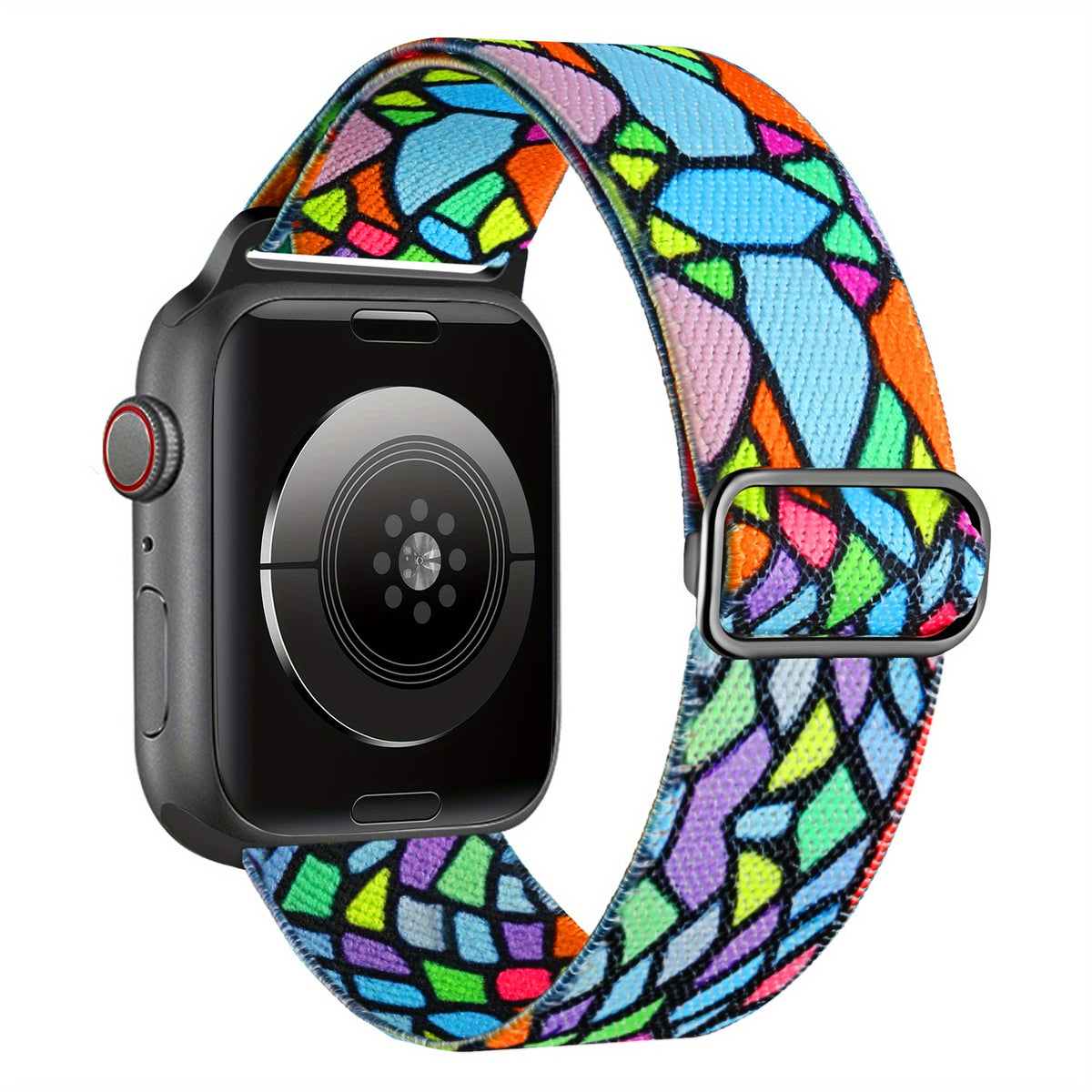 Bracelet Apple Watch en nylon motif peinture, coloris vitrail multicolore