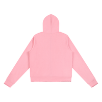 Dos du sweat zippé capuche femme rose