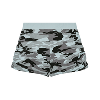 Dos du short camouflage femme bleu clair