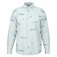 CHEMISE HOMME BLEU CIEL - MANCHES LONGUES à bateaux