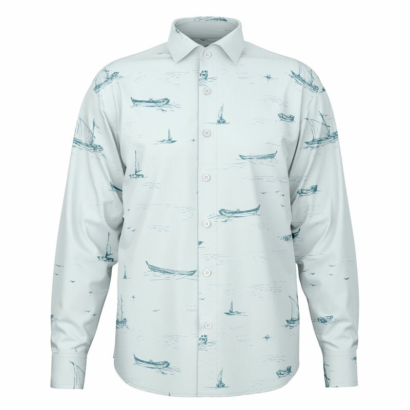 CHEMISE HOMME BLEU CIEL - MANCHES LONGUES à bateaux