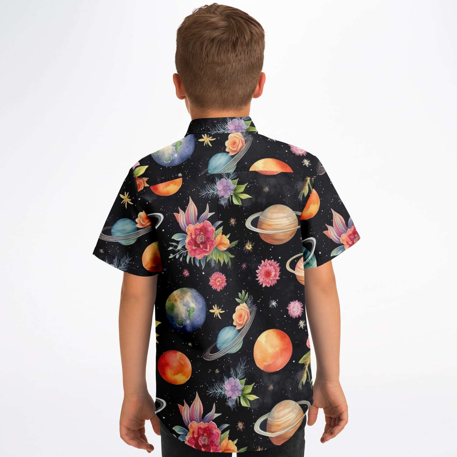 chemise estivale garçon design galactique