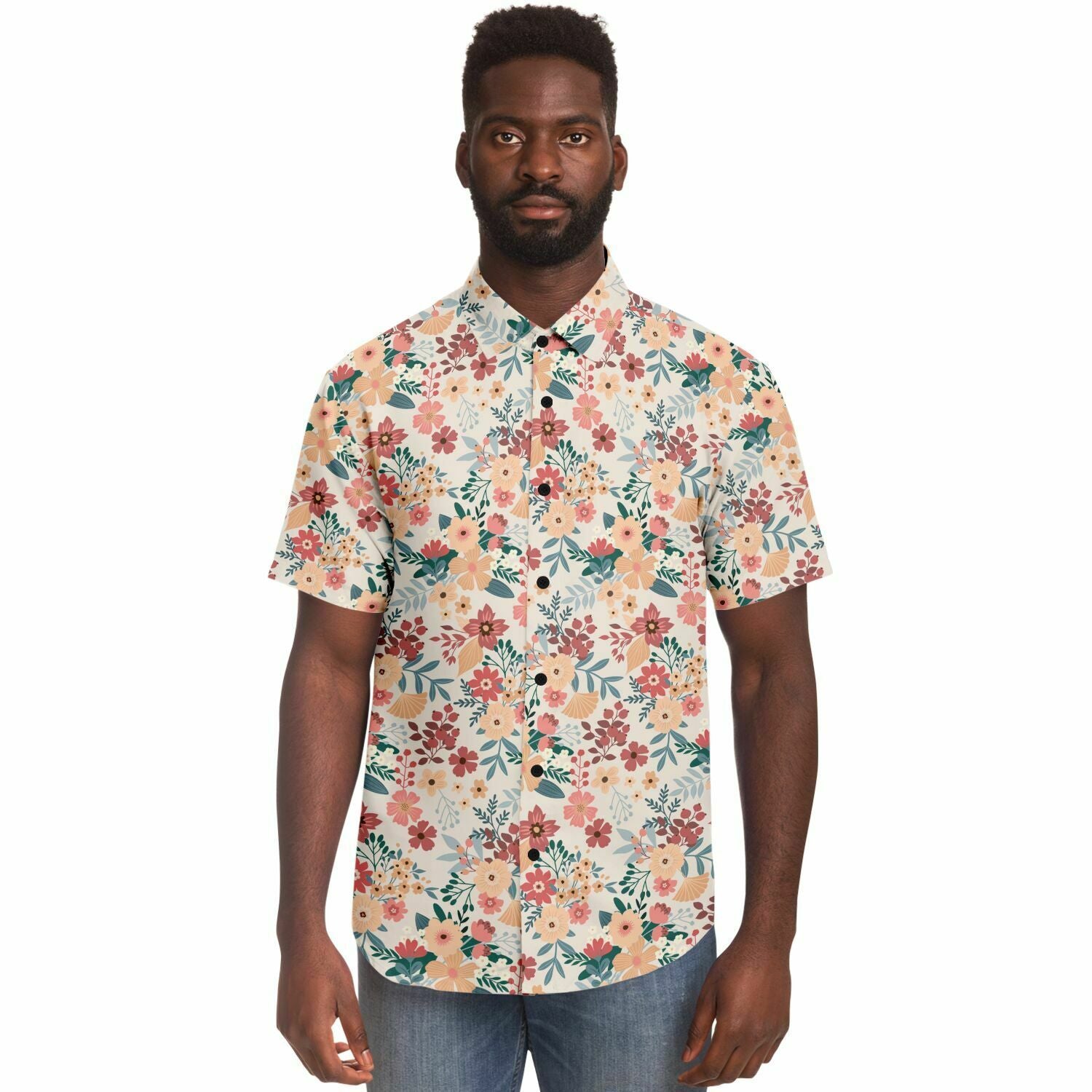chemise à fleurs manches courtes