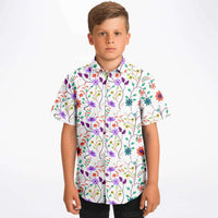 haut pour garçon manches courtes fleurs multicolores