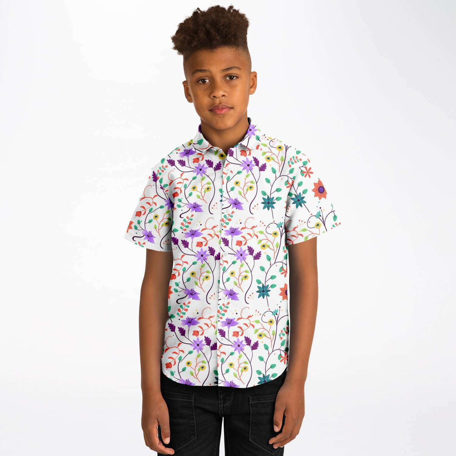 tenue d'été garçon fleurs de couleurs