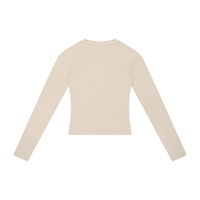 Packshot dos du t-shirt manches longues original femme kaki