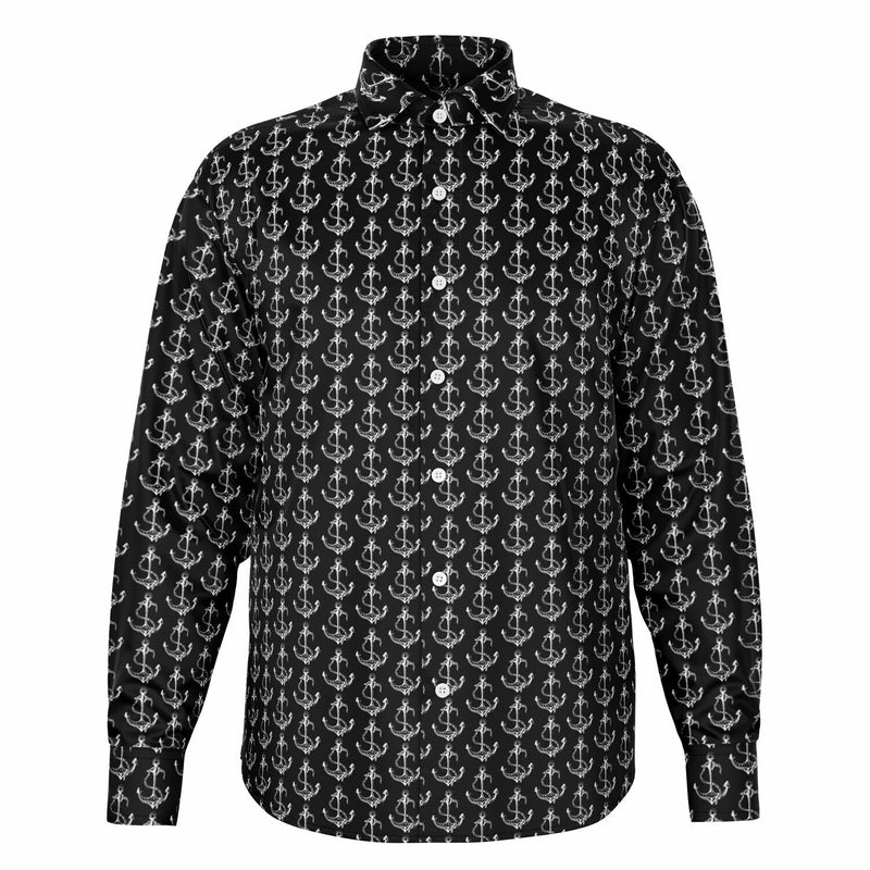 chemise marine à manches longues pour homme