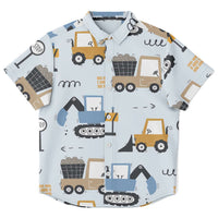 Chemise garçon originale à camions de chantier manches courtes