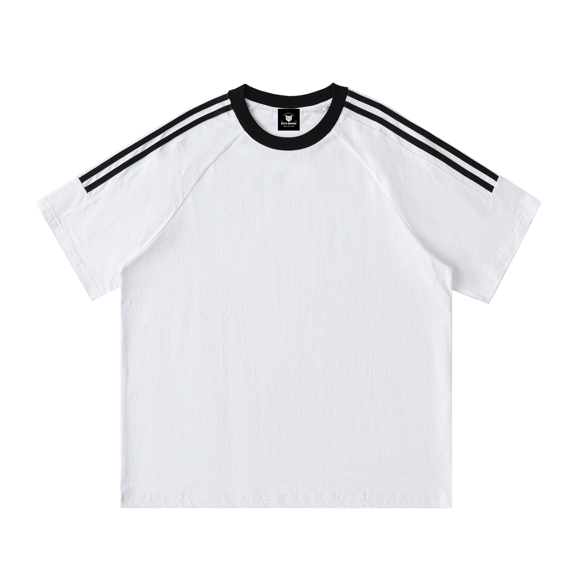 T-shirt Bandes Contrastantes Original Noir — Coton Streetwear Belge