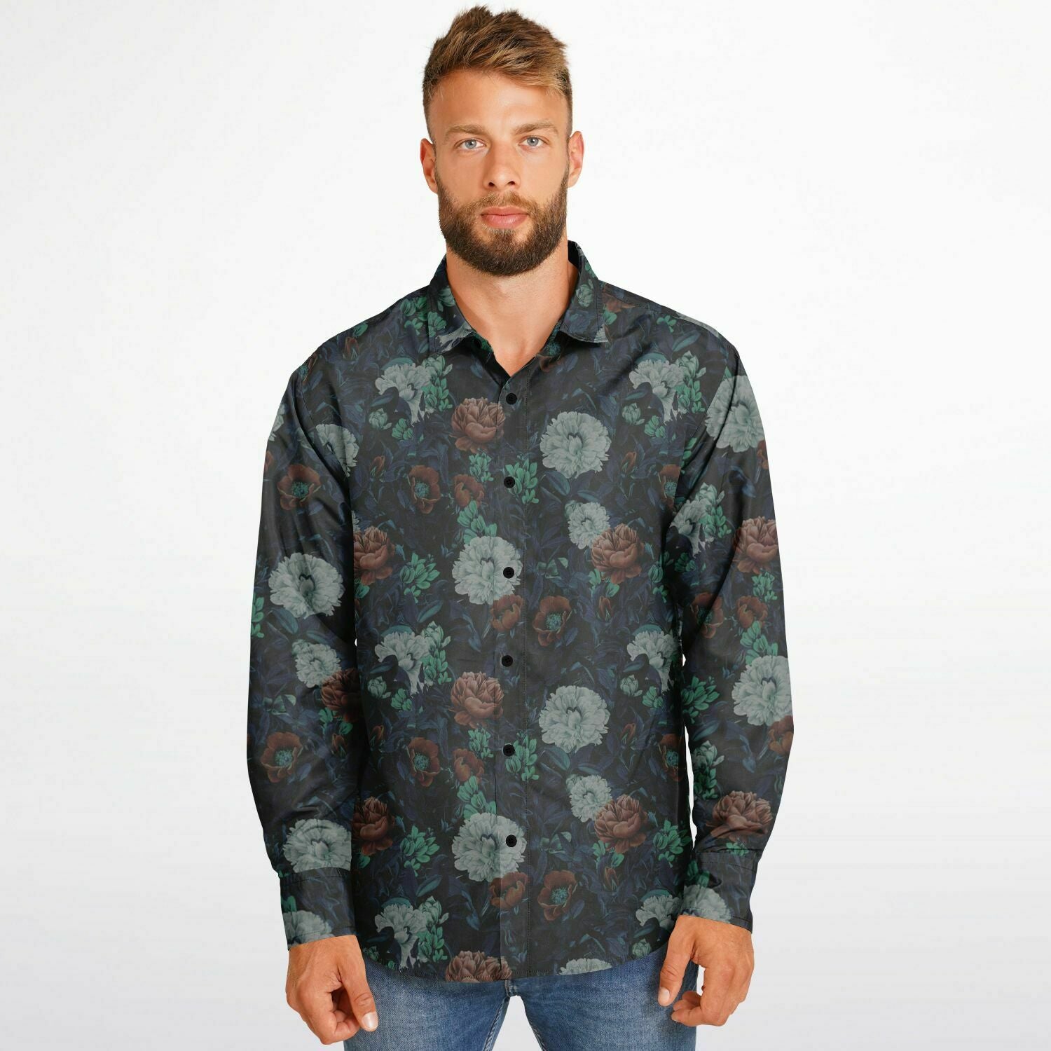 fleurs vintage sur chemise homme
