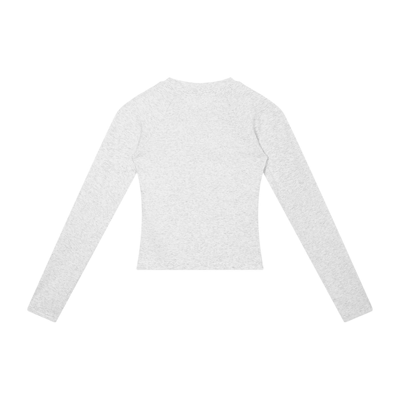 Packshot dos du t-shirt manches longues original femme gris avoine