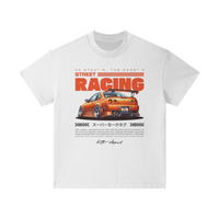 T-shirt oversized enfant Street Racing - imprimé voiture de course japonaise orange