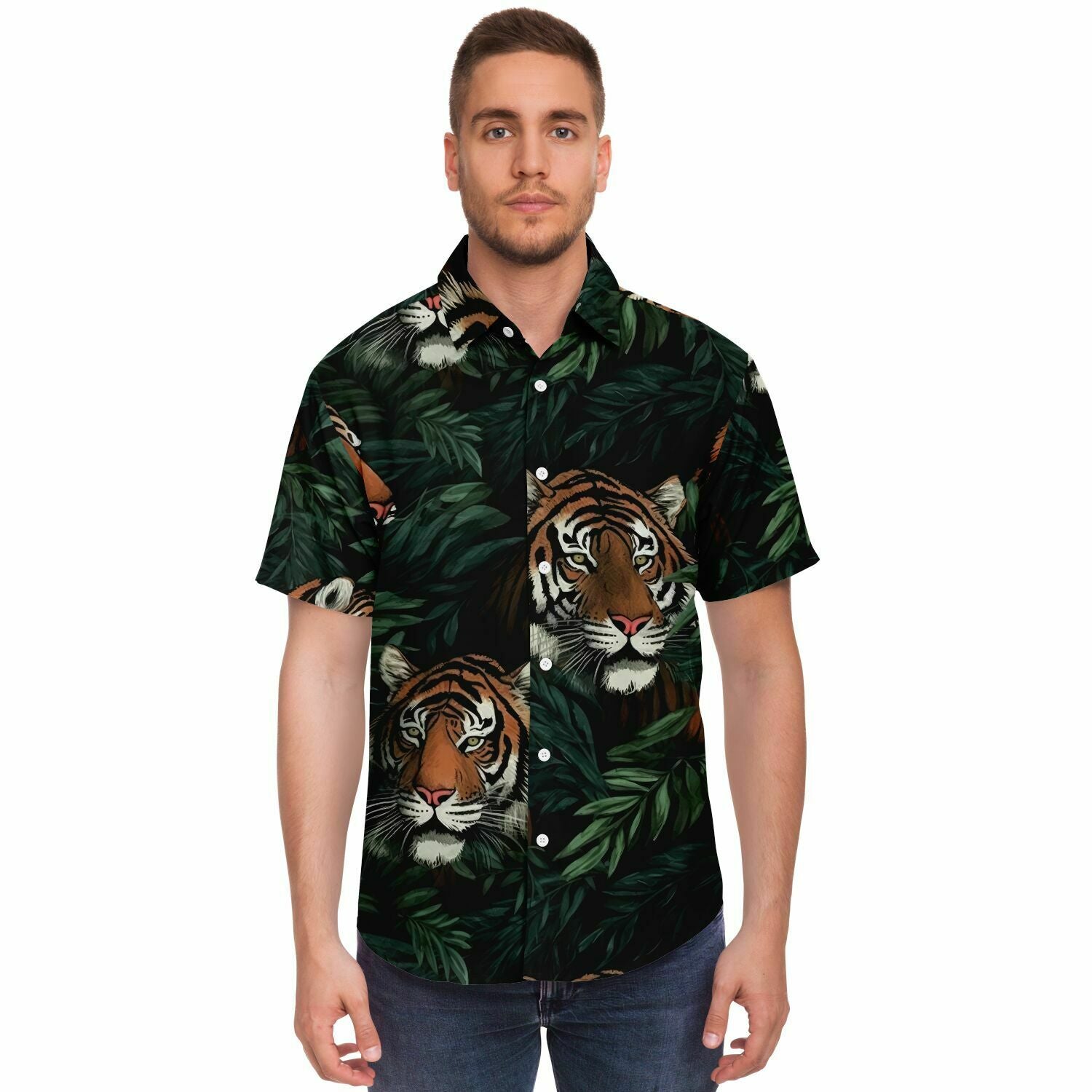 chemise courte tigre pour homme