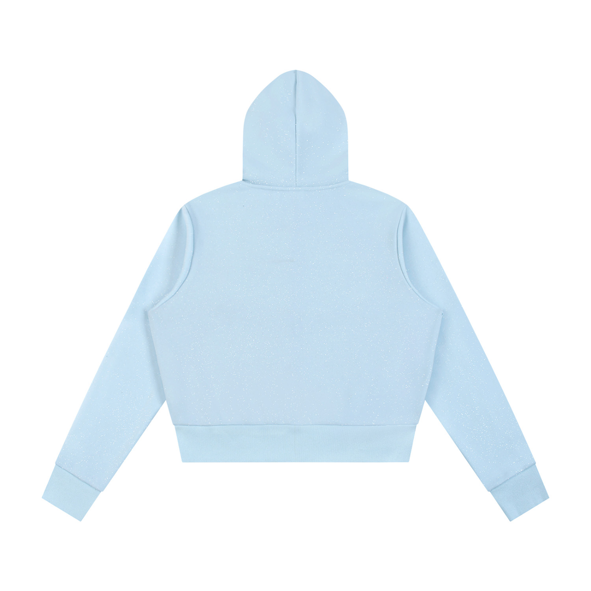 Dos du hoodie zippé femme molletonné bleu ciel