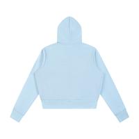 Dos du hoodie zippé femme molletonné bleu ciel