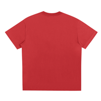 T-shirt oversized smiley en rouge vu de dos - coupe ample et épaules tombantes, dos vierge