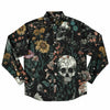 chemise tendance homme têtes de mort et fleurs