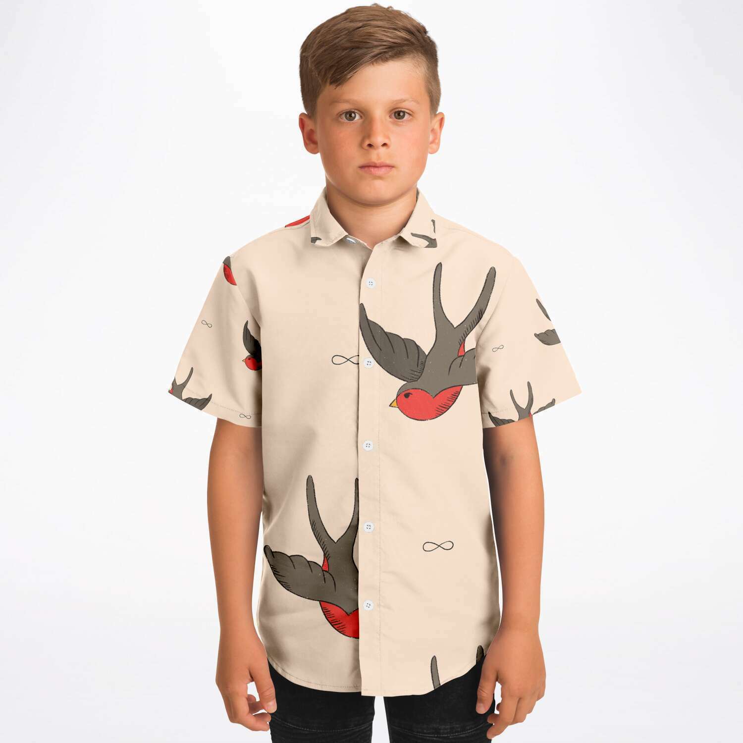 chemise estivale garçon motif hirondelle