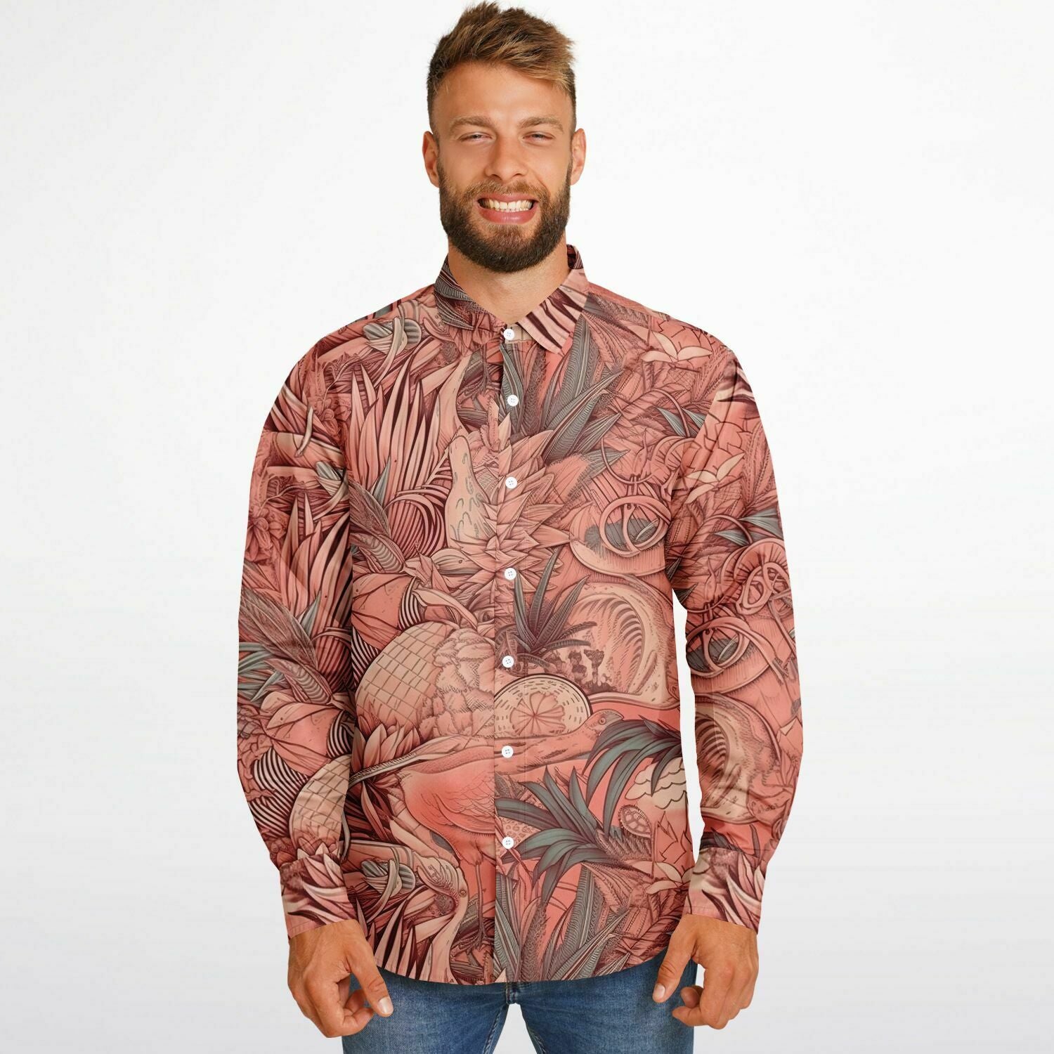 vêtements masculins chemise floral pale