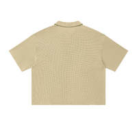 Polo Waffle Vintage Wash Noir — Streetwear Belge