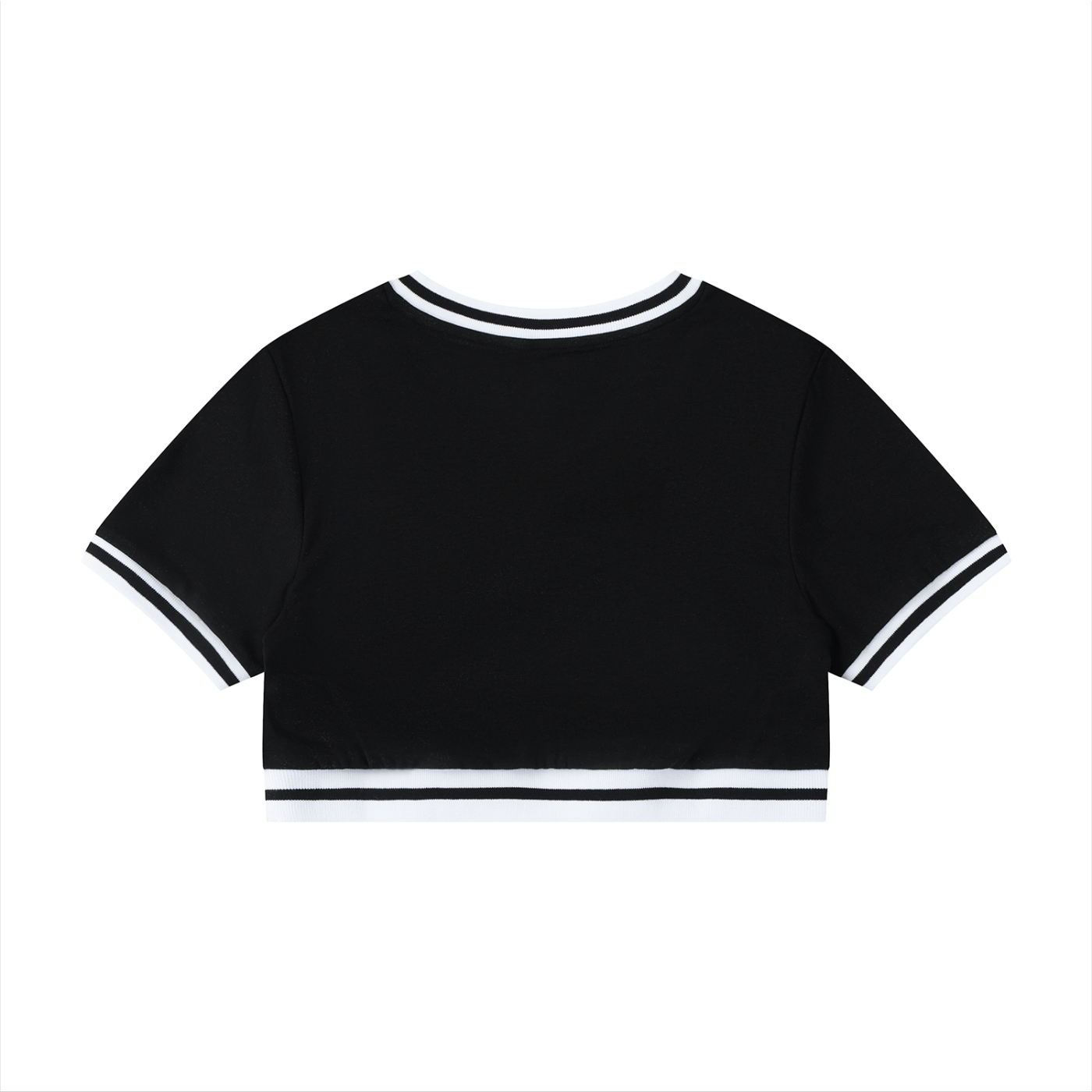 Packshot dos du crop top col v original femme noir