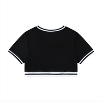 Packshot dos du crop top col v original femme noir