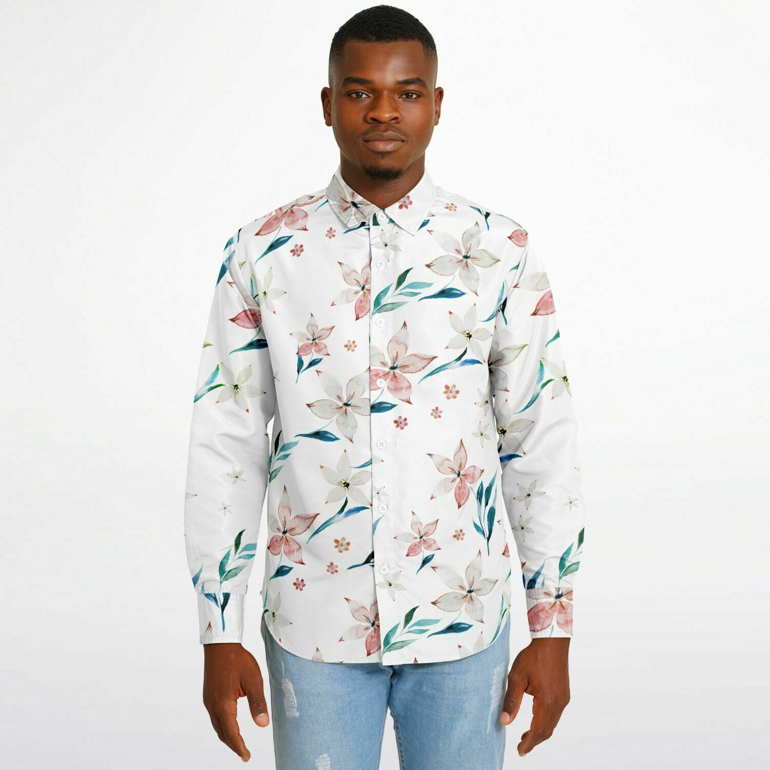 CHEMISE HOMME originale stye floral MANCHES LONGUES