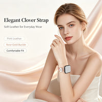 Bracelet Apple Watch fin en cuir avec attaches bijou, vue détaillée 4