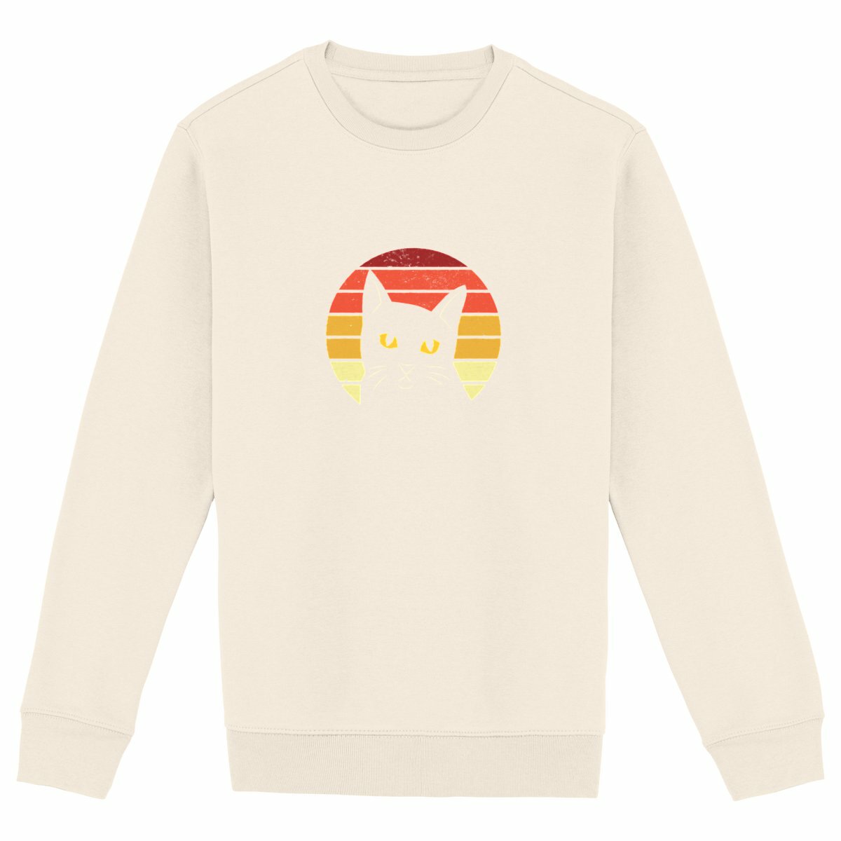 Pull femme - RETRO BLACK CAT - face_ivoire