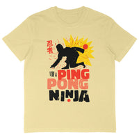 T-Shirt OVERSIZE - "I'M A PING PONG NINJA" - face_jaune