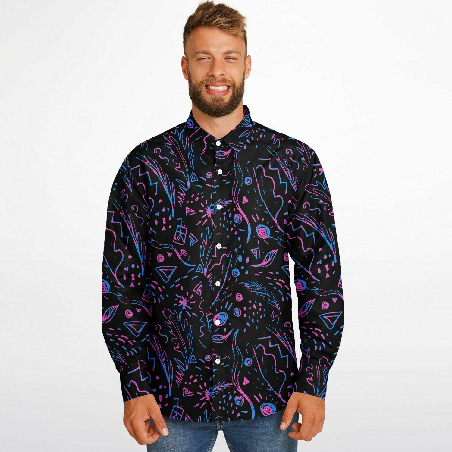 chemise à col noir et mauve pour homme