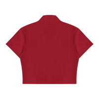 Packshot dos du top zippé crop original femme rouge