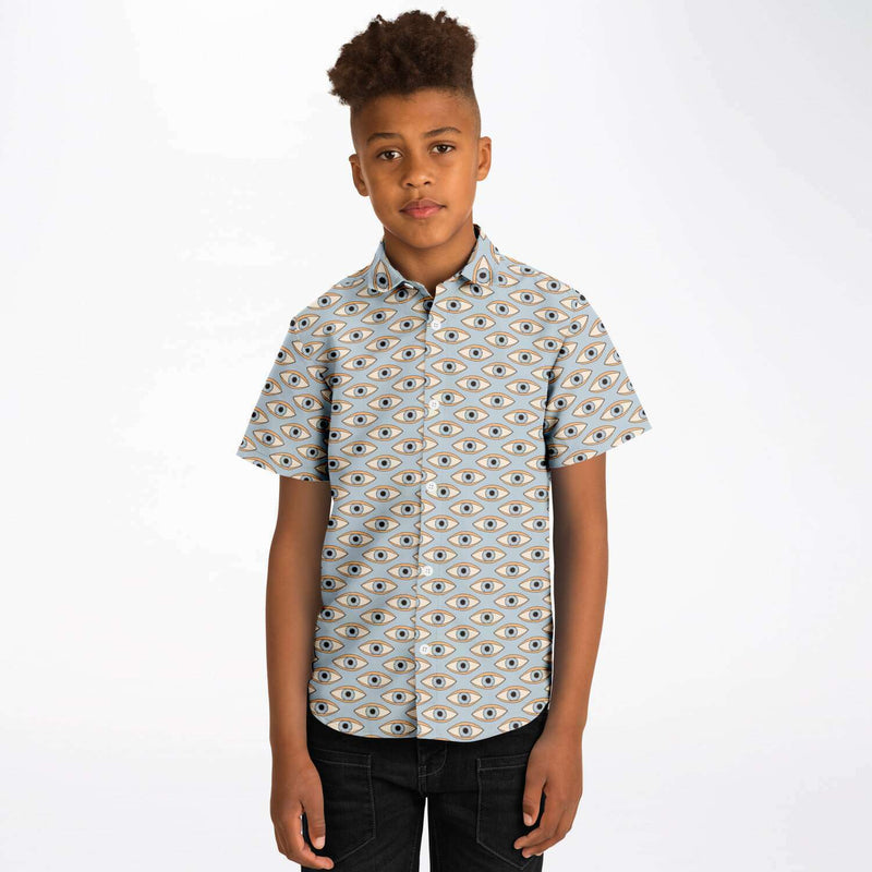 Chemise garçon originale grise manches courtes