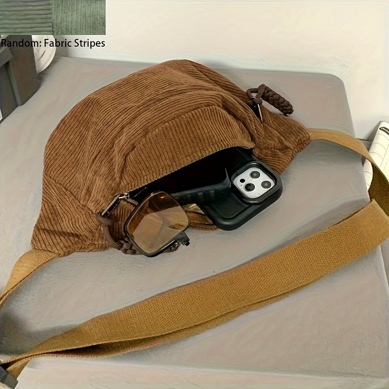 Sac banane velours brun – vue 11