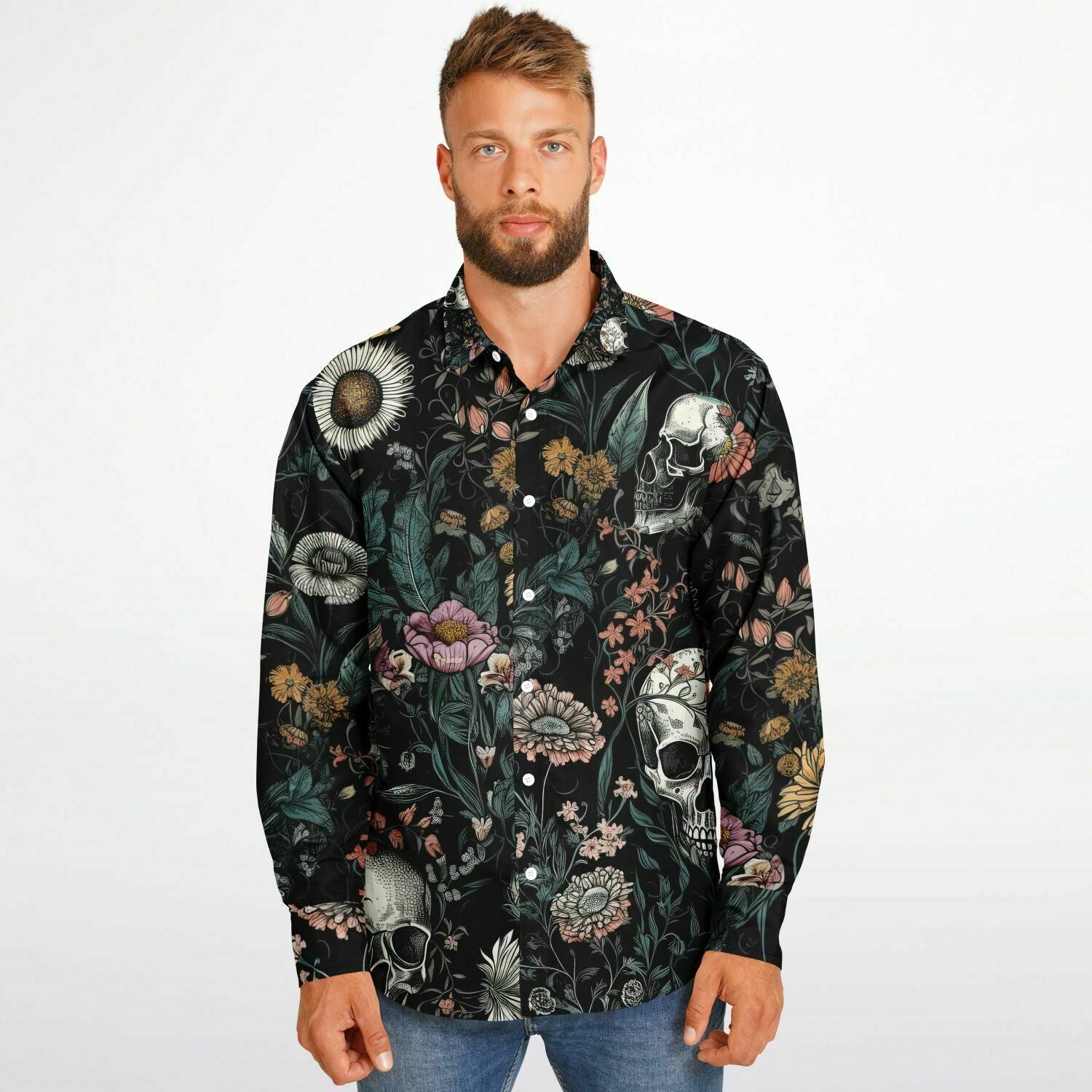 chemise avec motif têtes de morts pour les hommes