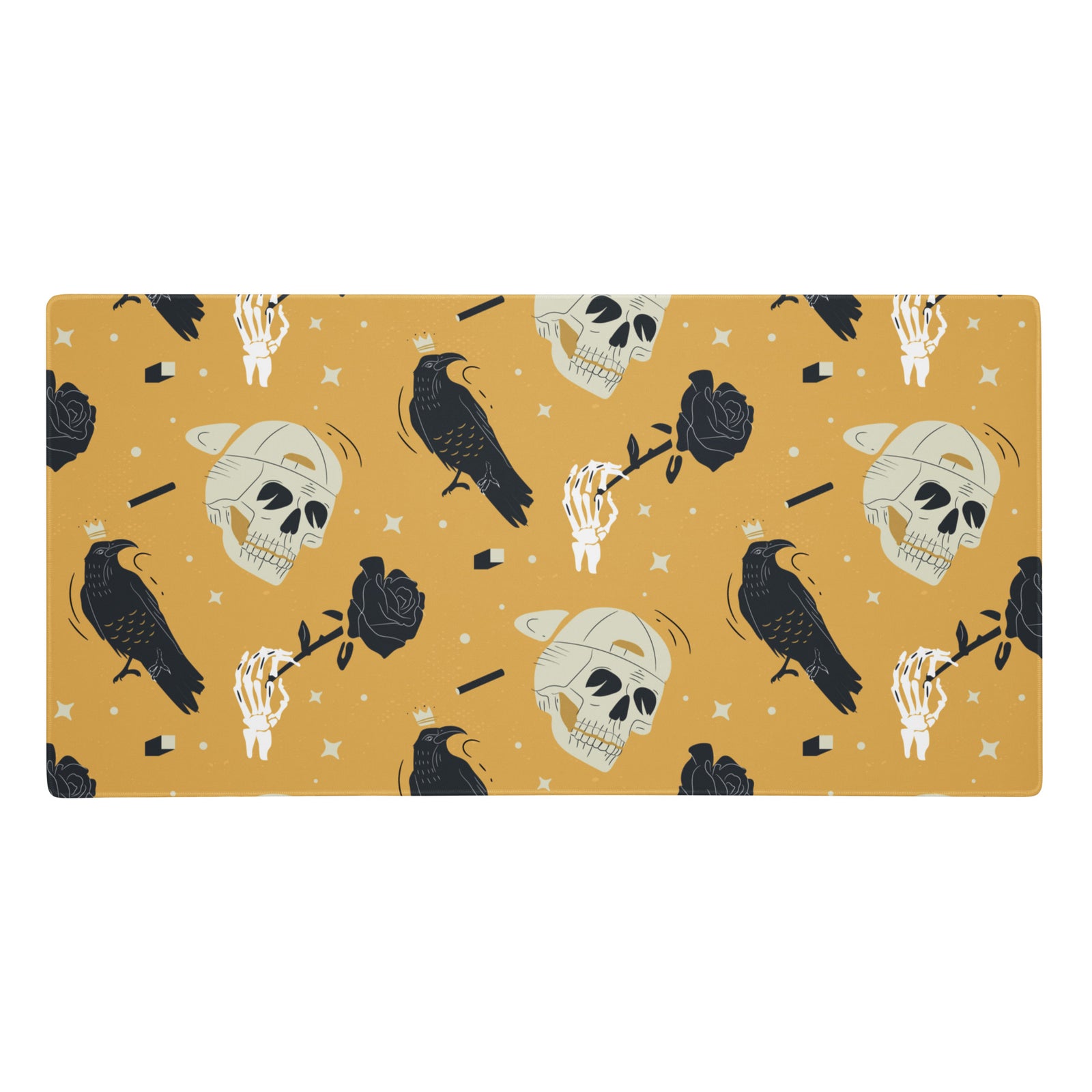 Tapis de souris gaming XXL - Tête de mort et corbeaux